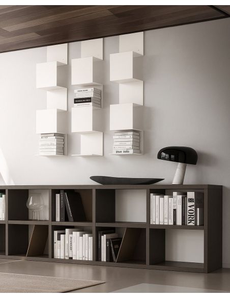 Libreria da parete moderna in acciaio Tilde