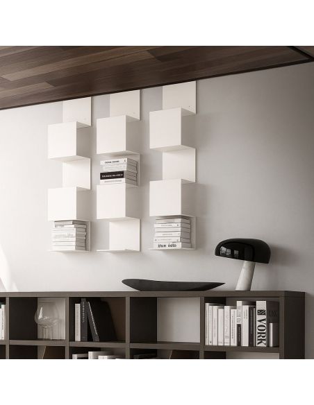 Libreria da parete moderna in acciaio Tilde