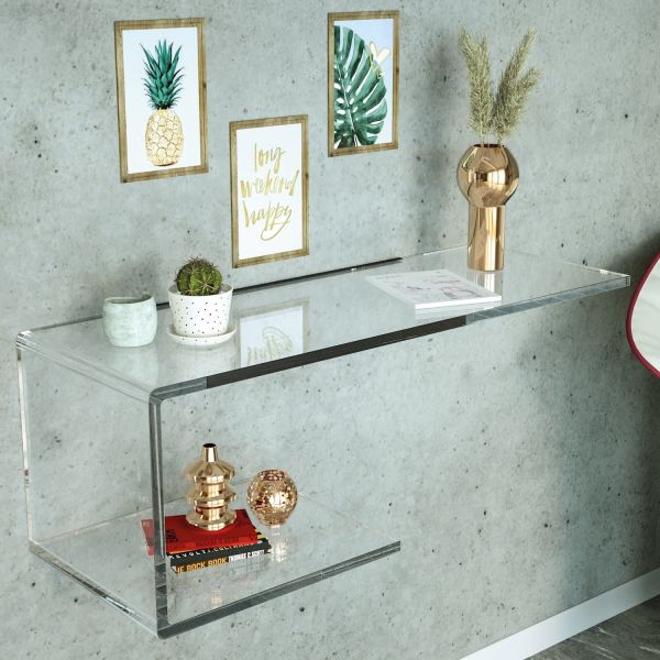 Mensola in plexiglass trasparente design moderno Benny Mensola in plexiglass trasparente design moderno Benny