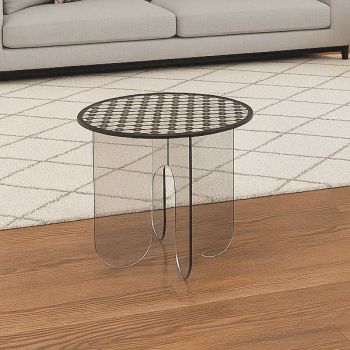 Tavolino da salotto rotondo in plexiglass trasparente Asser