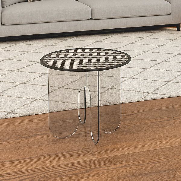 Tavolino da salotto rotondo in plexiglass trasparente Asser Tavolino da salotto rotondo in plexiglass trasparente Asser