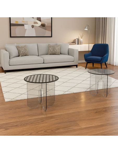 Tavolino da salotto rotondo in plexiglass trasparente Asser Tavolino da salotto rotondo in plexiglass trasparente Asser