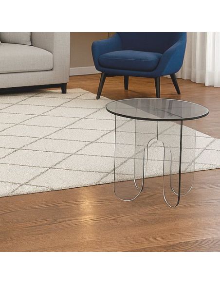 Tavolino da salotto rotondo in plexiglass trasparente Asser Tavolino da salotto rotondo in plexiglass trasparente Asser