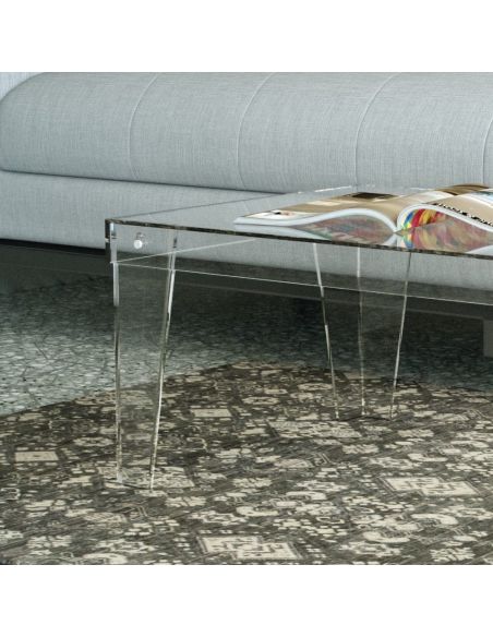 Tavolino da salotto rettangolare in plexiglass Pekko Tavolino da salotto rettangolare in plexiglass Pekko