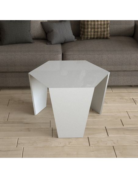 Tavolino da salotto esagonale in plexiglass Valto Tavolino da salotto esagonale in plexiglass Valto