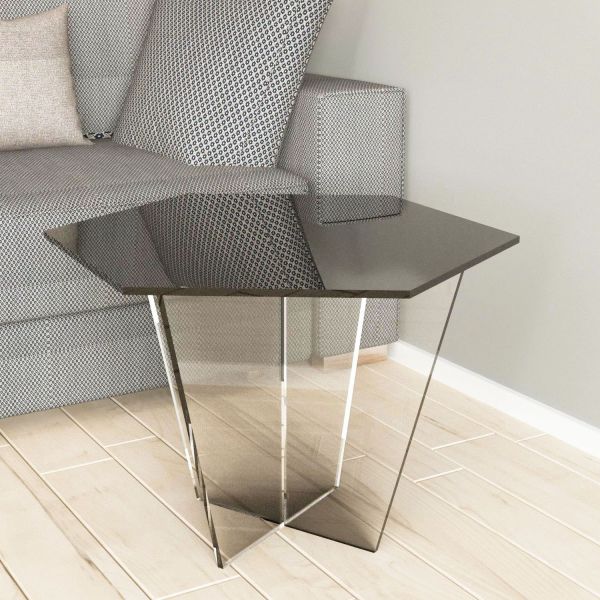 Tavolino da salotto esagonale in plexiglass Simo Tavolino da salotto esagonale in plexiglass Simo