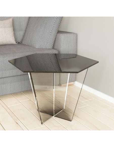 Tavolino da salotto esagonale in plexiglass Simo Tavolino da salotto esagonale in plexiglass Simo