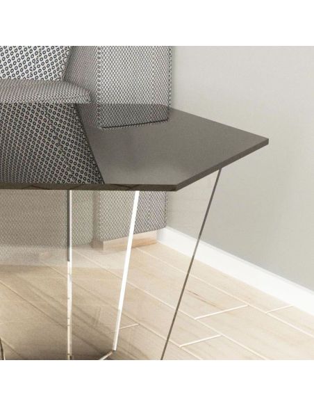 Tavolino da salotto esagonale in plexiglass Simo Tavolino da salotto esagonale in plexiglass Simo