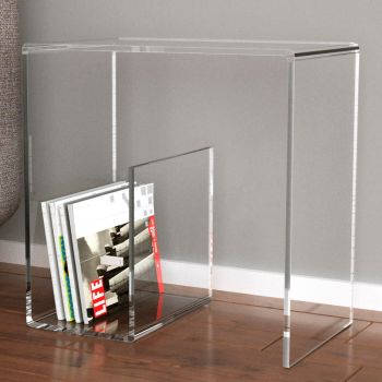 Tavolino da salotto con portariviste in plexiglass Mauri 2