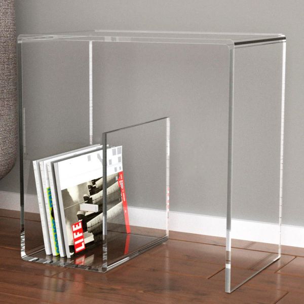 Tavolino da salotto con portariviste in plexiglass Mauri Tavolino da salotto con portariviste in plexiglass Mauri