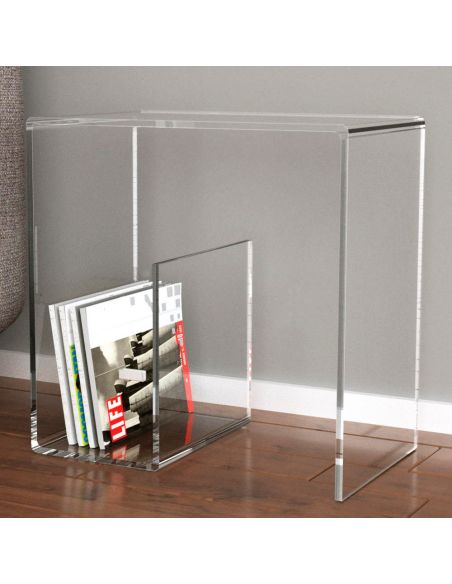 Tavolino da salotto con portariviste in plexiglass Mauri Tavolino da salotto con portariviste in plexiglass Mauri