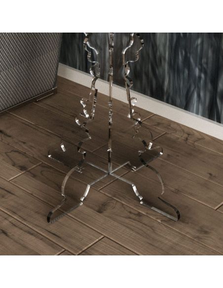 Tavolino da salotto lato divano rotondo in plexiglass Retrò Tavolino da salotto lato divano rotondo in plexiglass Retrò