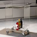Carrello portavivande design in plexiglass Fabiola