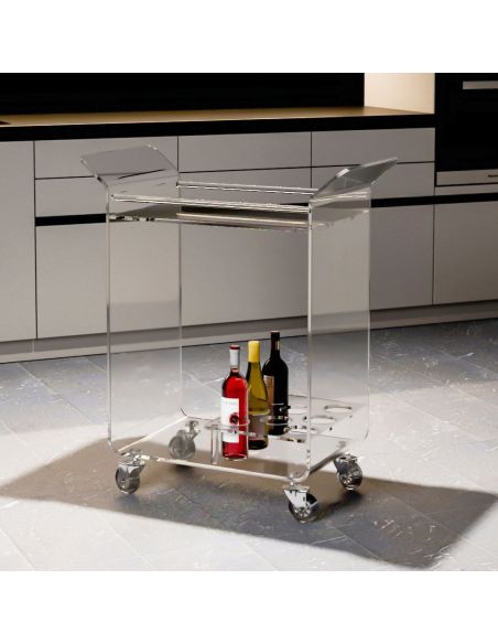 Carrello portavivande design in plexiglass Fabiola
