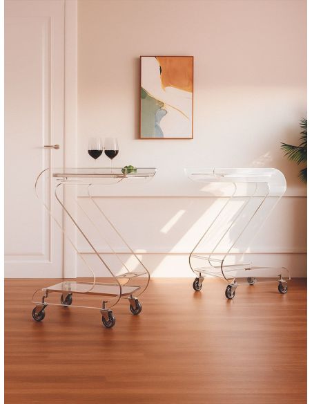 Carrello portavivande in plexiglass trasparente Serena Carrello portavivande in plexiglass trasparente Serena
