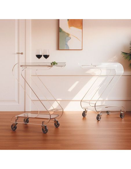 Carrello portavivande in plexiglass trasparente Serena Carrello portavivande in plexiglass trasparente Serena