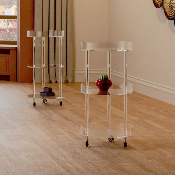 Carrello portavivande in plexiglass trasparente Melita 2