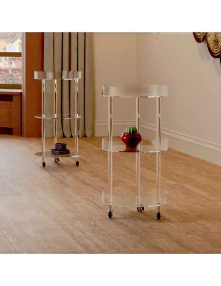 Carrello portavivande in plexiglass trasparente Melita