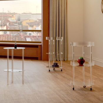 Carrello portavivande in plexiglass trasparente Melita