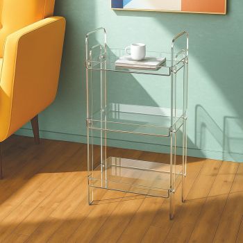 Tavolino portavivande in plexiglass trasparente Adela