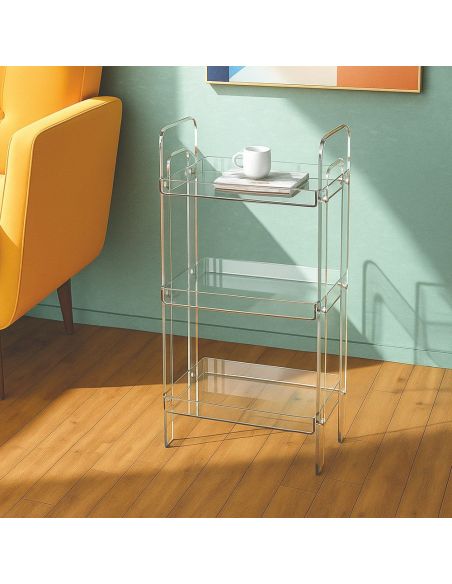 Tavolino portavivande in plexiglass trasparente Adela