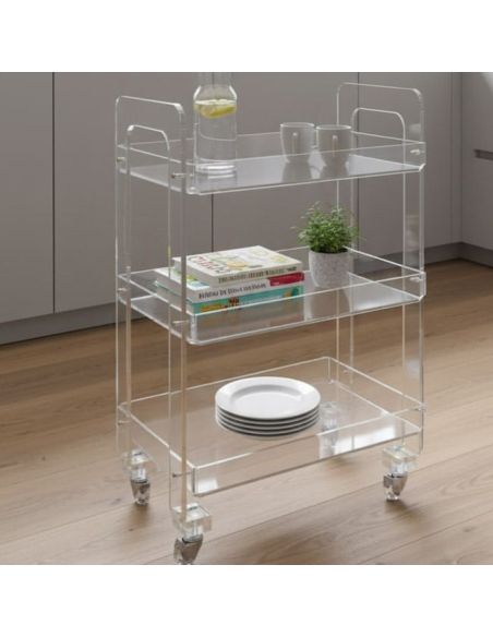 Carrello portavivande in plexiglass trasparente Adela