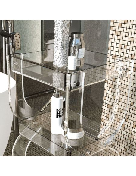 Carrello per cucina o bagno in plexiglass trasparente Rosita