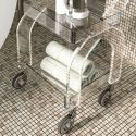 Carrello per cucina o bagno in plexiglass trasparente Rosita