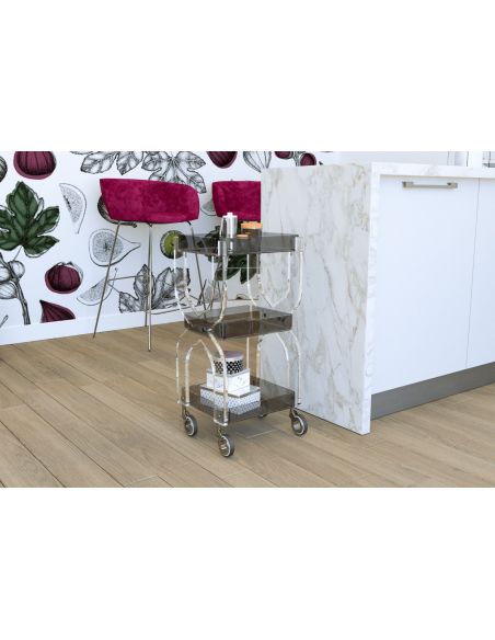 Carrello per cucina o bagno in plexiglass trasparente Rosita