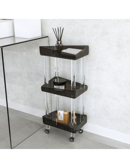Carrello per cucina o bagno in plexiglass trasparente Lizzy