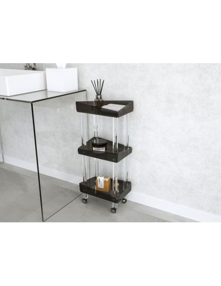 Carrello per cucina o bagno in plexiglass trasparente Lizzy