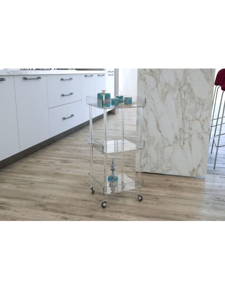 Carrello cucina design moderno in plexiglass Marion