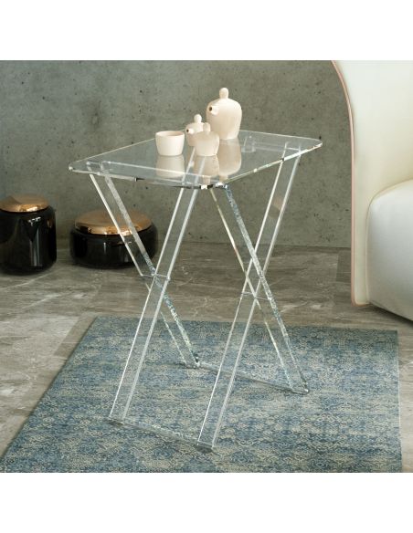 Tavolino pieghevole salvaspazio in plexiglass Milena