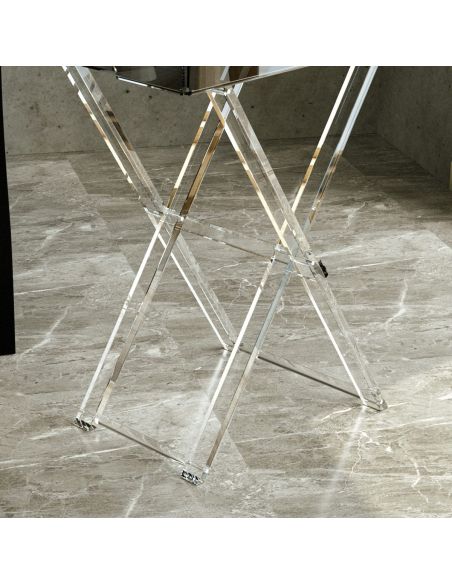 Tavolino pieghevole con vassoio in plexiglass Milena