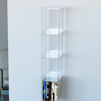 Porta CD a colonna in plexiglass trasparente Slim 2