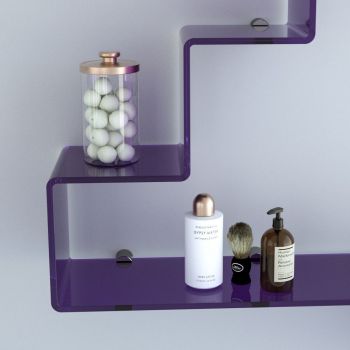 Mensola da parete in plexiglass colorato Slalom 1 2