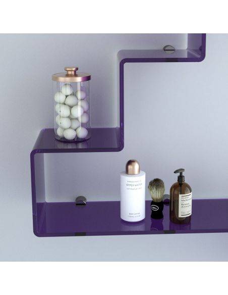 Mensola da parete in plexiglass colorato Slalom 1