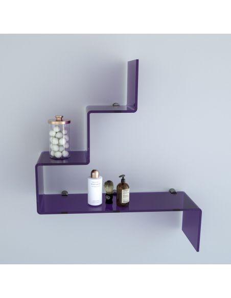 Mensola da parete in plexiglass colorato Slalom 1