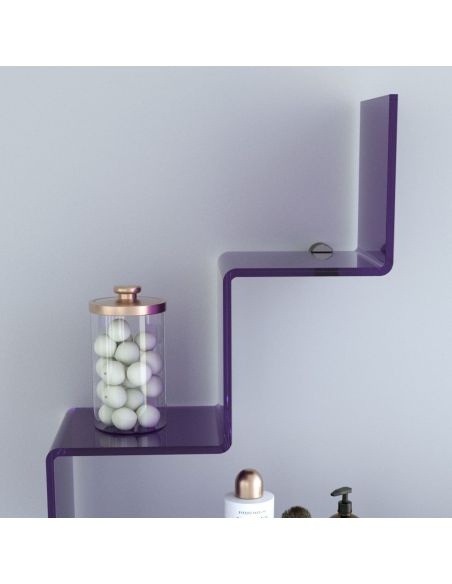 Mensola da parete in plexiglass colorato Slalom 1