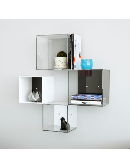 Cubo da parete in plexiglass trasparente o colorato Gimmi