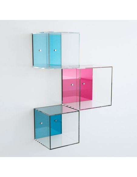 Cubo da parete in plexiglass trasparente o colorato Gimmi