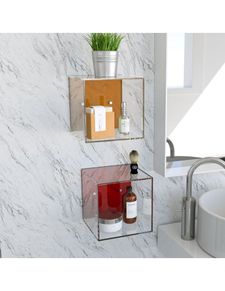 Cubo da parete in plexiglass trasparente o colorato Gimmi