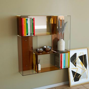 Mensola da parete rettangolare in plexiglass Gemmi 2