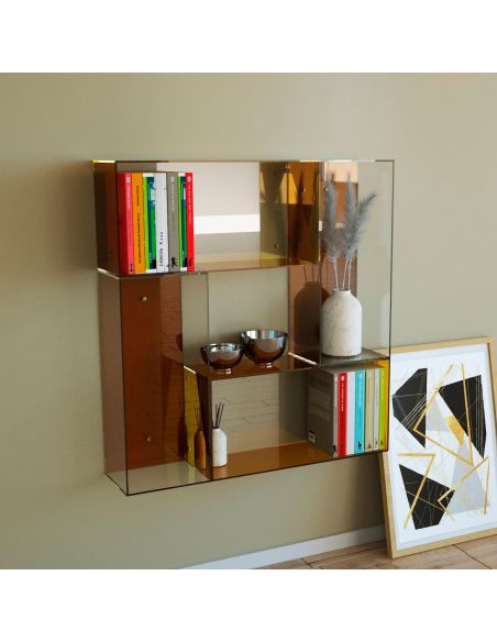 Mensola da parete rettangolare in plexiglass Gemmi