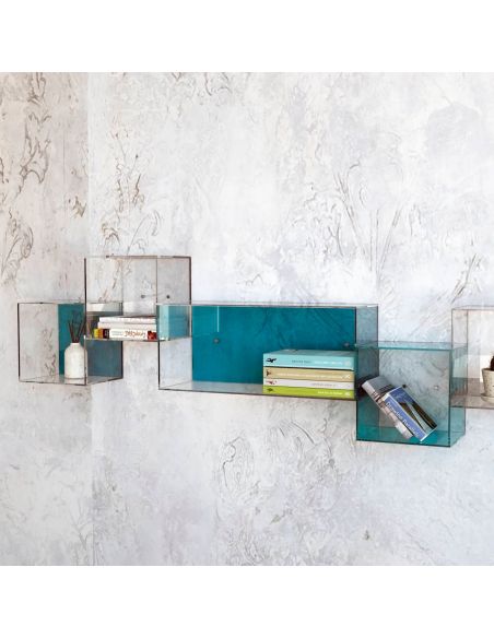 Mensola da parete rettangolare in plexiglass Gemmi