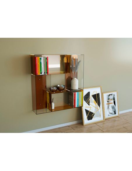 Mensola da parete rettangolare in plexiglass Gemmi