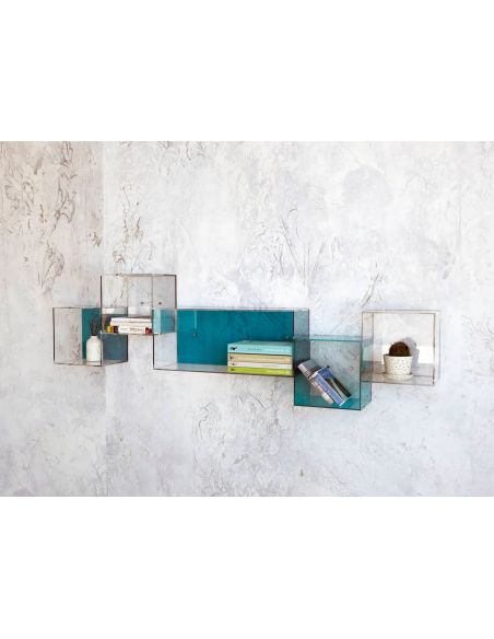 Mensola da parete rettangolare in plexiglass Gemmi