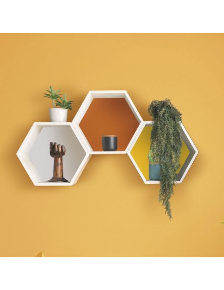 Mensola da parete esagonale in plexiglass Aive