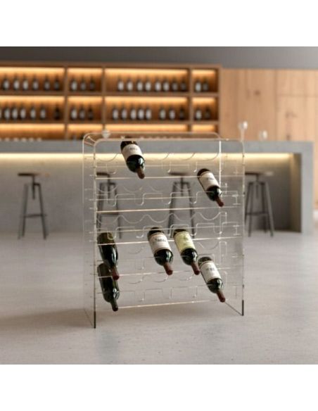 Portabottiglie vino 25 posti in plexiglass Kanty