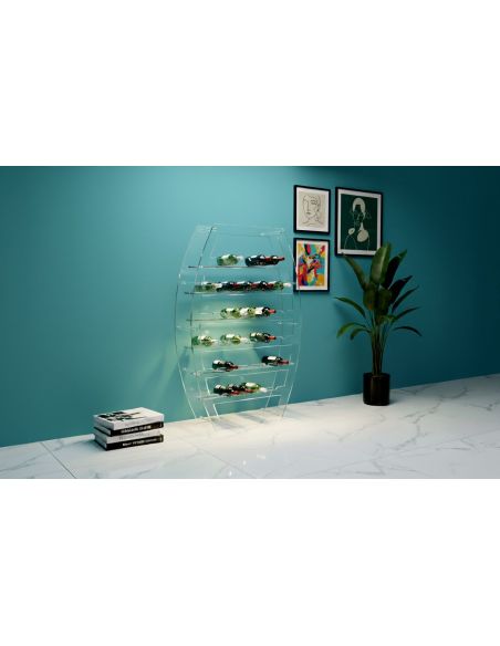 Portabottiglie vino da 30 posti in plexiglass Brandon